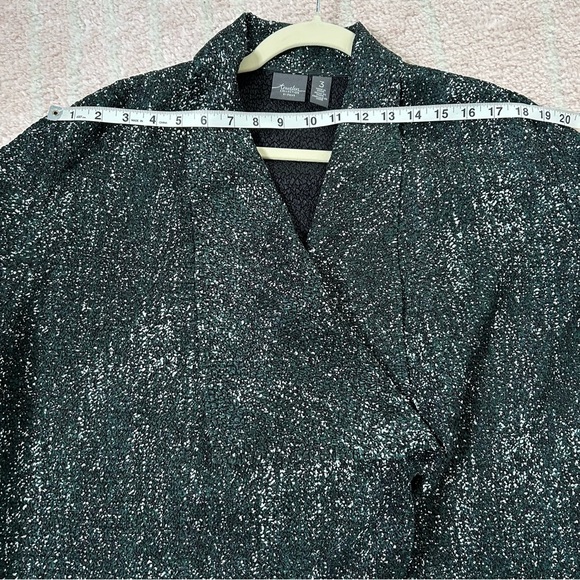 Chicos Travelers Waterfall Cardigan Crinkle Fabric Size 3(XL-16) Fall Holiday - Picture 6 of 13